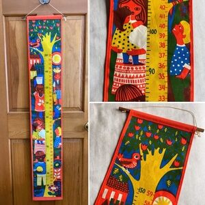 Vtg Mid Century Diseno Barbara Venezuela Children’s Growth Chart Wall Hanging